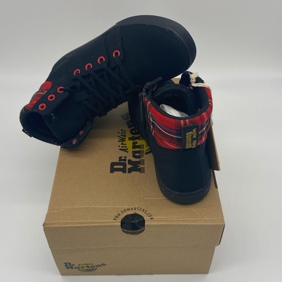 ROZARYA WOMEN'S CANVAS BOOTS Black + Red Stewart - Picture 9 of 16